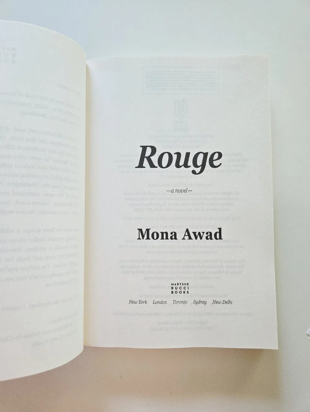 Rouge by Mona Awad 2023 Advanced Readers Edition Trade Paperback